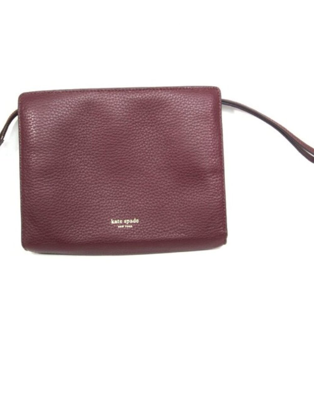 Like New Kate Spade New York Polly Medium Leather Wristlet Merlot Burgundy